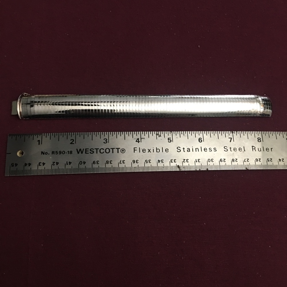 Wide Sterling Silver Ribbed 8” Bracelet
